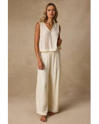 Lulus - June Cream Crochet Lace Wide-Leg Pants - Lyst