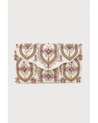 Lulus - Unrivaled Aesthetic Ivory And Rhinestone Beaded Clutch - Lyst