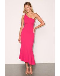 Lulus - Bianca One-Shoulder Trumpet Midi Dress - Lyst