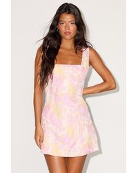 Lulus - Sashana Multi Floral Jacquard Mini Dress - Lyst