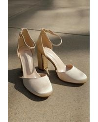 Lulus - Laura Satin Ankle Strap Heels - Lyst