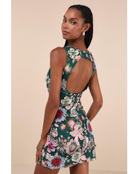 Lulus - Special Something 3D Floral Embroidered Mini Dress - Lyst