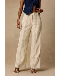 Lulus - Kara Cream Striped Wide-Leg Pants - Lyst