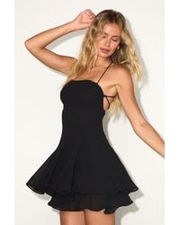 Lulus - Perfected Sweetness Pleated Tiered Mini Dress - Lyst