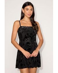Lulus - Valoria Velvet Seamed Sleeveless Mini Dress - Lyst