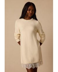 Lulus - Gail Off- Lace Sweater Dress - Lyst