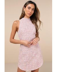Lulus - Glittery Poise Multi Tweed Sleeveless Mini Dress - Lyst