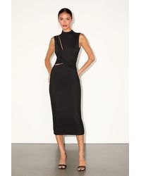 Lulus - Kamara Mesh Cutout Knotted Midi Dress - Lyst