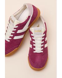 Gola - Elan Cerise Color Block Suede Leather Sneakers - Lyst