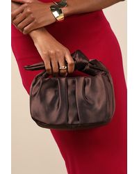 Lulus - Essential Style Satin Knot Handle Clutch Bag - Lyst