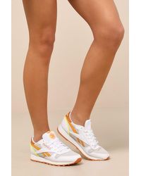 Reebok - Classic Leather And Amber Suede Sneakers - Lyst