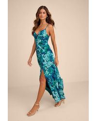 Lulus - Beautiful Soul Floral Print Twist-Front Maxi Dress - Lyst