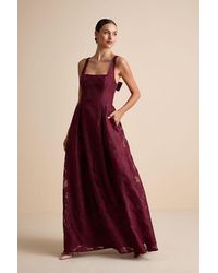 Lulus - Perfected Aura Jacquard Tie-Back Maxi Dress With Pockets - Lyst