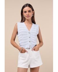 Lulus - Delightfully Posh Button-Front Sweater Vest Top - Lyst