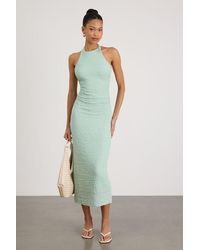 Lulus - Jodelle Textured Halter Midi Dress - Lyst