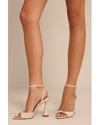 Steve Madden - Beki Bone Leather Ankle Strap High Heel Sandals - Lyst