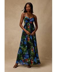 Lulus - Jenny Floral Print Strappy Tie-Back Maxi Dress - Lyst