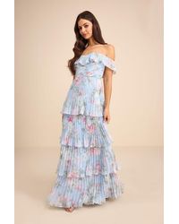 Lulus - Always Remarkable Floral Off-The-Shoulder Maxi Dress - Lyst