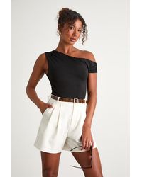 Lulus - Sharise Pleated High-Rise Shorts - Lyst