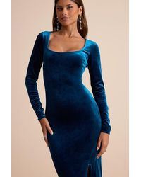 Lulus - Alessia Velvet Long Sleeve Maxi Dress - Lyst