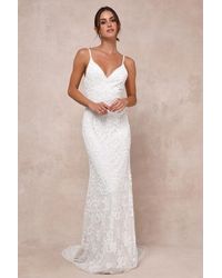 Lulus - Everlasting Passion Sequin Beaded Backless Maxi Dress - Lyst