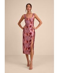 Lulus - Diani Abstract Jacquard Column Midi Dress - Lyst