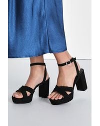 Lulus - Selah Suede Ankle Strap Heels - Lyst