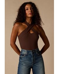 Lulus - Essential Energy Ribbed Sleeveless Cutout Cross-Front Top - Lyst