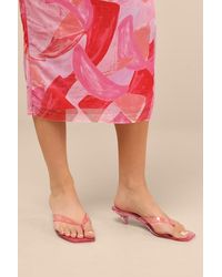 Steve Madden - Tracie Jelly Thong Kitten Heel Sandals - Lyst