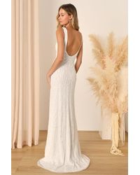 Lulus - Glamourous Ever After Sequin Beaded Backless Maxi Dress - Lyst