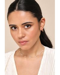 Lulus - Confident Glow 14Kt Pearl Necklace - Lyst