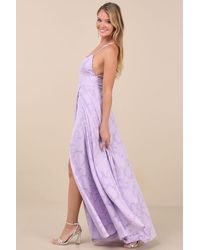 Lulus - Let There Be Romance Burnout Floral Maxi Dress - Lyst