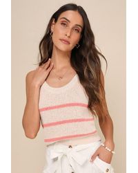 Lulus - Effortless Sunshine And Striped Sweater Tank Top - Lyst