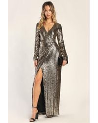 Lulus - Love Lasts Forever Sequin Long Sleeve Maxi Dress - Lyst