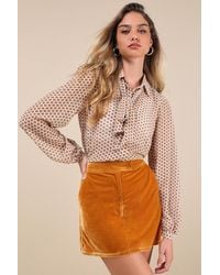 Lulus - Splendid Mood Velvet High-Rise Mini Skirt - Lyst