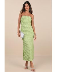 Lulus - Faelyn Light Strapless Ruffled Midi Dress - Lyst