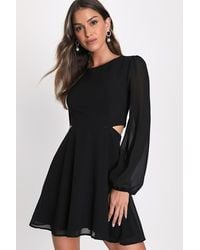 Lulus - Garden Bliss Long Sleeve Cutout Mini Dress - Lyst