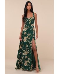 Lulus - Remarkable Arrival Floral Sleeveless Maxi Dress - Lyst