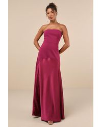 Lulus - Compelling Style Strapless A-Line Maxi Dress - Lyst