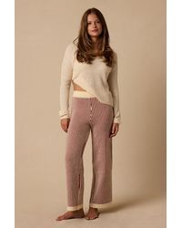 Lulus - Rainier Rust Striped Sweater Pants - Lyst