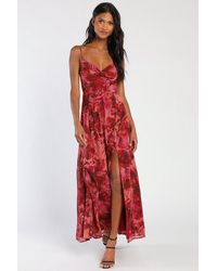 Lulus - Beautiful Soul Floral Print Twist-Front Maxi Dress - Lyst