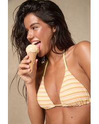 Dippin' Daisy's - Palm Striped Terry Knit Triangle Bikini Top - Lyst