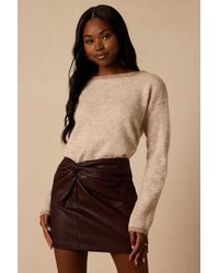 Lulus - Lewiston Dark Vegan Leather Mini Skirt - Lyst