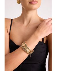 Lulus - Louie Textured Layered Bangle Bracelet - Lyst