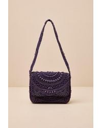 Lulus - Dinara Dark Beaded Shoulder Bag - Lyst