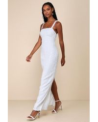 Lulus - Sensational Invite Textured Knit Sleeveless Maxi Dress - Lyst