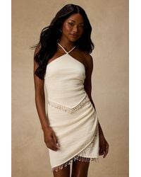 Lulus - Prima Knit Beaded Lace-Up Mini Dress - Lyst