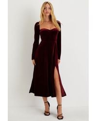 Lulus - Precious Impression Velvet Bustier Midi Dress - Lyst