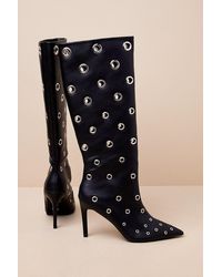 Billini - Noella Eyelet Pointed-Toe Knee-High Boots - Lyst