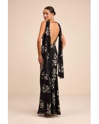 Lulus - Sidonia Floral Cowl Sash Maxi Dress - Lyst